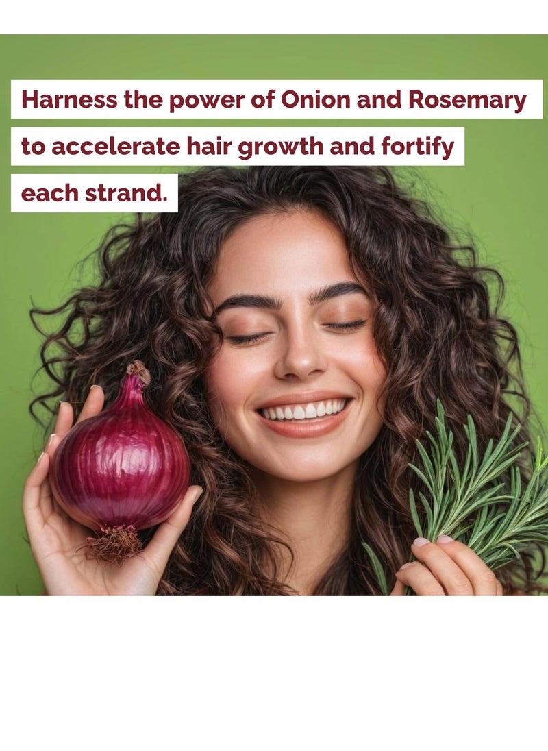 Just Nutritive Just Nutritive Onion & Rosemary Shampoo for Hair Growth, Hair Loss, Oil Control, Thickening and Strengthening, Sulfate-Free, Enriched with Red Onion Oil, Rosemary Oil, Tea Tree - 16 oz  - Image 3