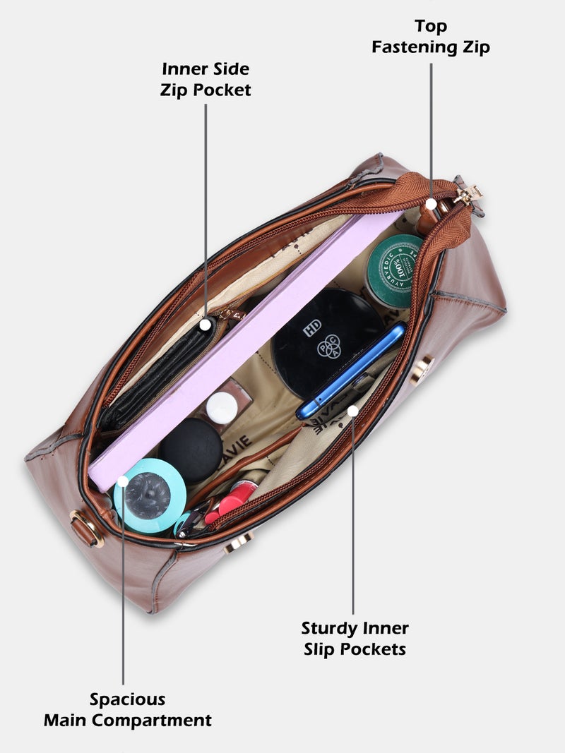 Lavie Beech Women's Flap Satchel (Tan) - Image 3