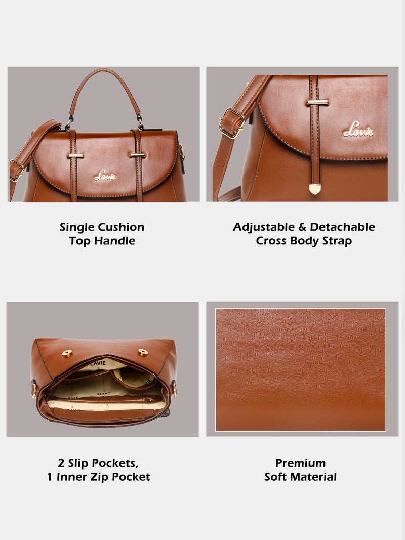 Lavie Beech Women's Flap Satchel (Tan) - Image 5