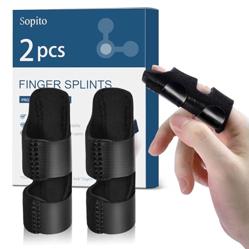 Sopito Finger Splint, 2pcs Finger Brace Support Stabilizer for Index, Middle, Ring Fingers Straightening Arthritis Knuckle Immobilization - Image 1