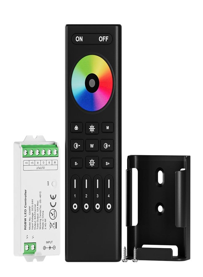 BTF-LIGHTING 5050SMD FCOB COB RGBW RF Remote Control RC03RFB &1PCS C04RF Controller Kit 4-Zone RF 2.4GHz Wireless Remote Group Control for 5pin RGB(+V R G B W) LED Strips DC5V DC12V DC24V - Image 1