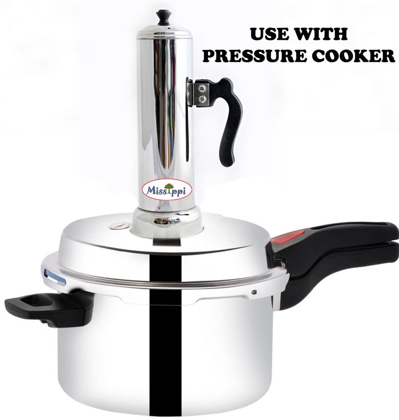 Missippi Stainless Steel Puttu Maker/Puttu Kudam/Puttu Kutty Suitable for Pressure Cooker - Image 4