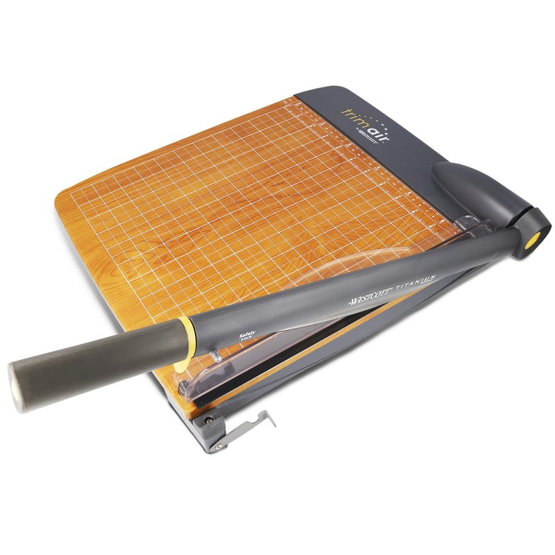 Westcott 12'' TrimAir Wood Guillotine Paper Cutter & Paper Trimmer, 30 Sheet (15106) - Image 1