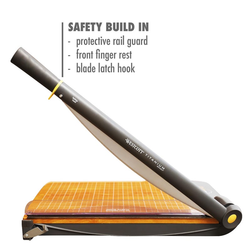 Westcott 12'' TrimAir Wood Guillotine Paper Cutter & Paper Trimmer, 30 Sheet (15106) - Image 3
