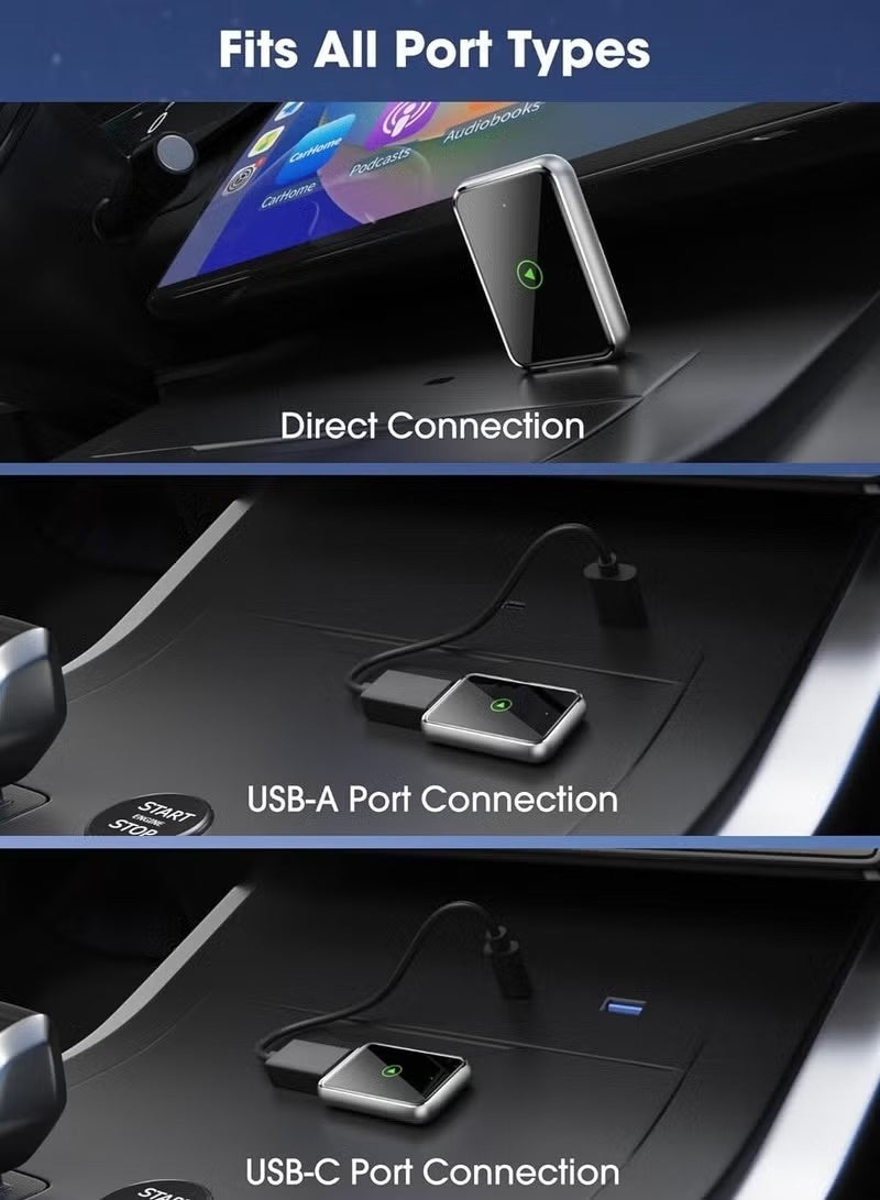 Wireless CarPlay Adapter for iPhone,Fast and Stable Connection for 2015 and up Built-in,Bluetooth 5.3, 5.8GHz, Aluminum Design, USB/Type-C, No Latency - Image 3