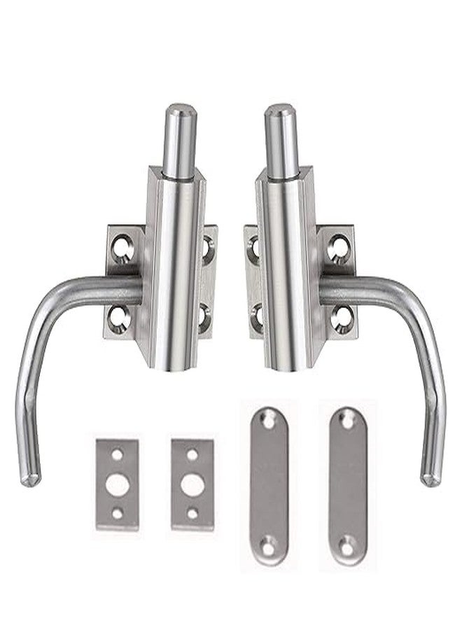 BOSCO Heavy-Duty Automatic Cam Tower Bolt - Fully Brass Construction with S.S. Finish, Self-Locking Latch for Doors, Cabinets, Cupboards & Boxes - Pack of 8 Pieces (4 Pairs), Silver - Image 2