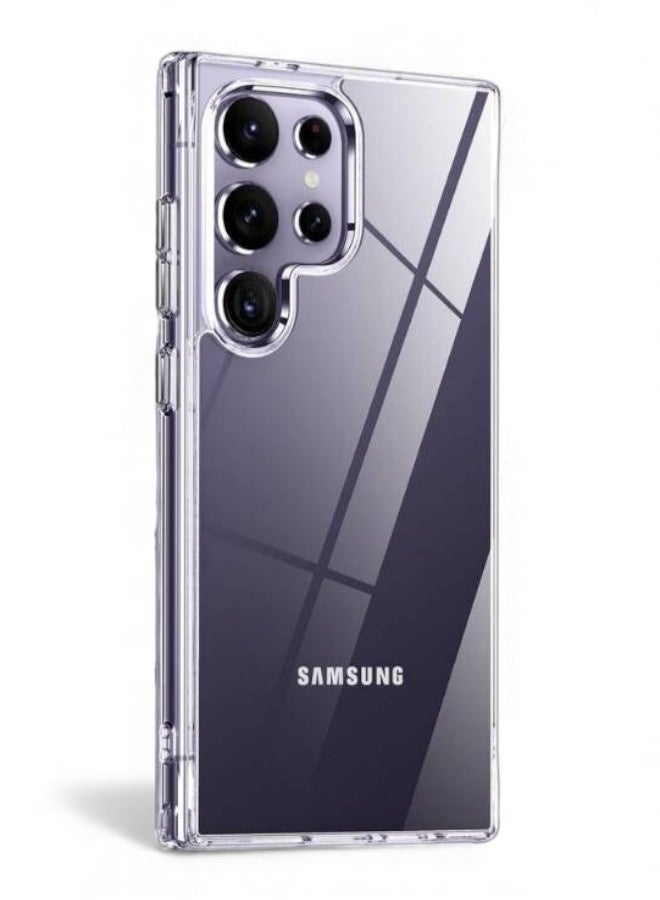 جيرفور جراب موبايل جالكسي اس 25 الترا (Galaxy S25 Ultra) مضاد للصدمات, غطاء حماية مضاد للخدش يدعم الشحن اللاسلكي ماج سيف, مصنوع من البولي يورثين الحراري عالي الجودة - شفاف - Image 1