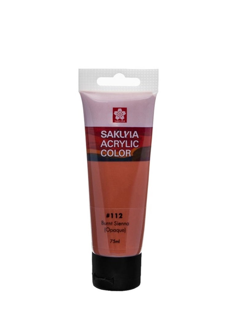 SAKURA Acrylic Color Paint Tube 75ml Content Burnt Sienna - Image 1