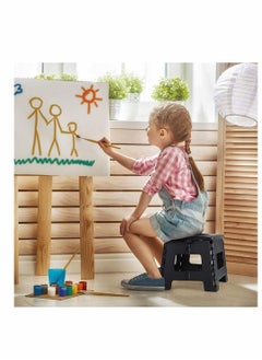 KASTWAVE Folding Step Stool -  Lightweight Step Stool Sturdy Enough Opens Easy with One Flip Great for Kitchen, Bathroom, Bedroom, Kids or Adults - Black  - Image 2