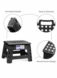 KASTWAVE Folding Step Stool -  Lightweight Step Stool Sturdy Enough Opens Easy with One Flip Great for Kitchen, Bathroom, Bedroom, Kids or Adults - Black  - Image 3
