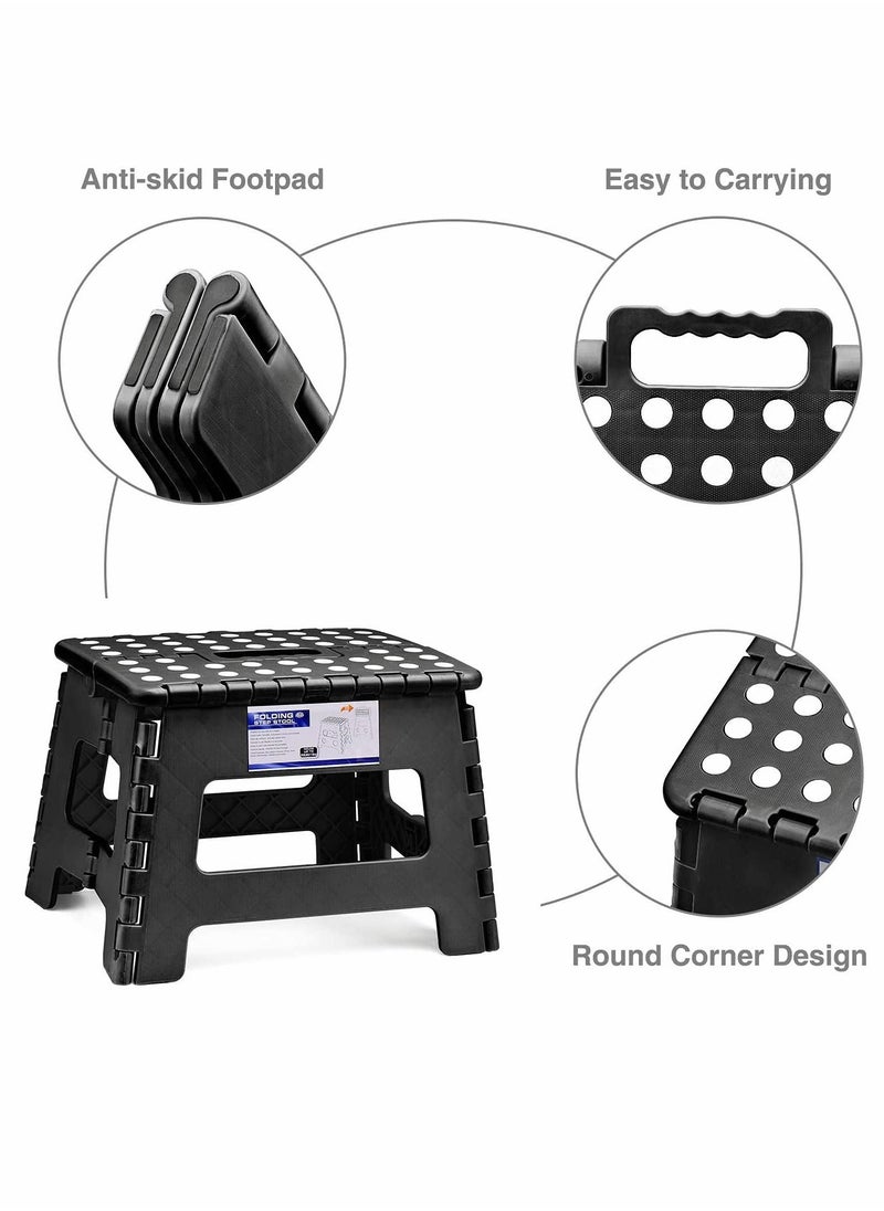 KASTWAVE Folding Step Stool -  Lightweight Step Stool Sturdy Enough Opens Easy with One Flip Great for Kitchen, Bathroom, Bedroom, Kids or Adults - Black  - Image 3