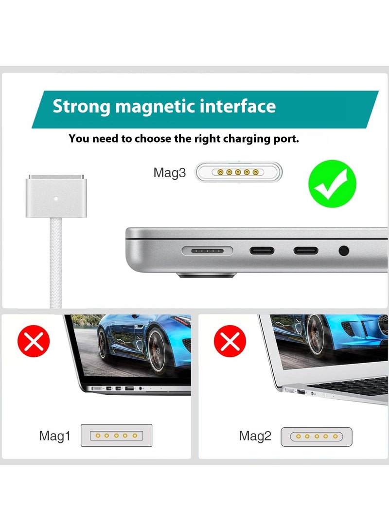 ARNOTEC شاحن ماك بوك برو 140 واط كابل USB-C إلى Magsafe 3 مع مؤشر LED شاحن فائق السرعة محول طاقة لماك بوك برو 14 بوصة 16 بوصة 2021 2023 M1 M2، ماك بوك إير 13 بوصة 15 بوصة M2 M3 2023 2024 أجهزة أخرى قابلة للتطبيق - Image 4