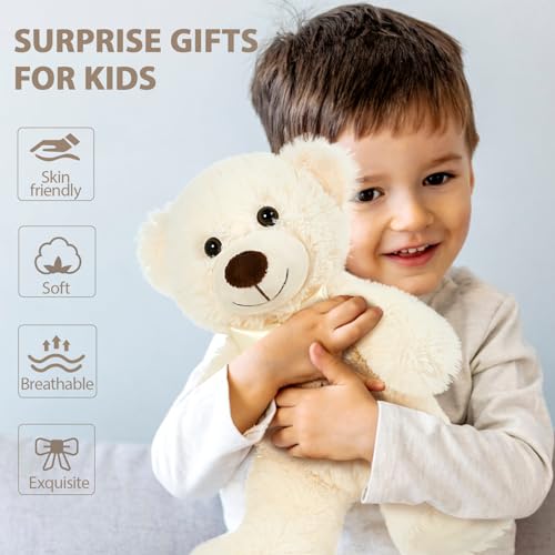 MorisMos 10Pcs Teddy Bears Bulk Baby Shower, 14inch Cute Teddy Bear Stuffed Animals Plush, Small Stuffed Bears on Centerpiece Baby Shower, White - Image 5
