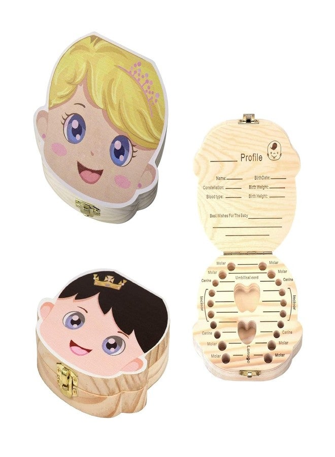 AweMonk Baby First Tooth Fairy Box, Wooden Baby Boy and Baby Girl Tooth Keepsake Box Organizer for Kids Teeth Collection - For Boys and Girls - Image 1