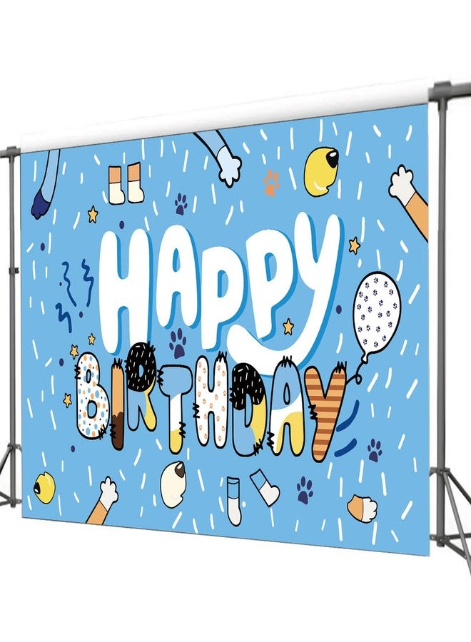Ou Rui 5x3ft Dog Birthday Party Background Decoration Dog Theme Party Photography Backdrop Blue and Pink Birthday Banner Photo Booth Decoration (Blue) - Image 3