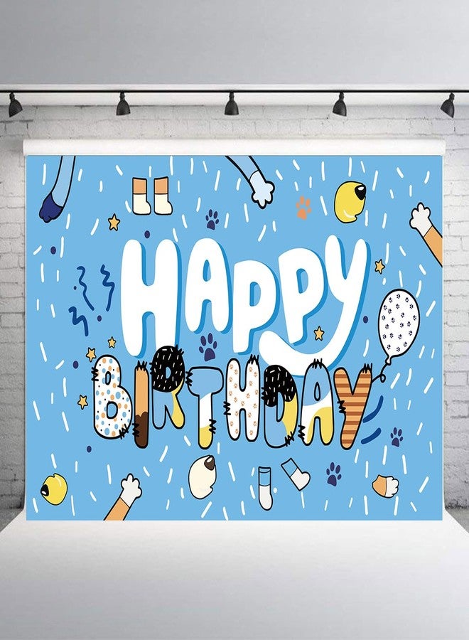Ou Rui 5x3ft Dog Birthday Party Background Decoration Dog Theme Party Photography Backdrop Blue and Pink Birthday Banner Photo Booth Decoration (Blue) - Image 2
