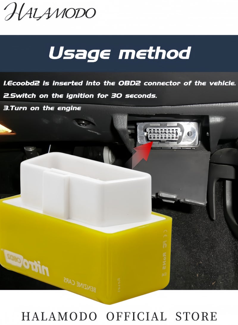 HALAMODO Car Fuel Savers Scanner Diagnostic Scan OBD2 Car Plug & Driver Professional Car Power Upgrade Fuel Saving Tool Suitable for Most Cars - Image 5
