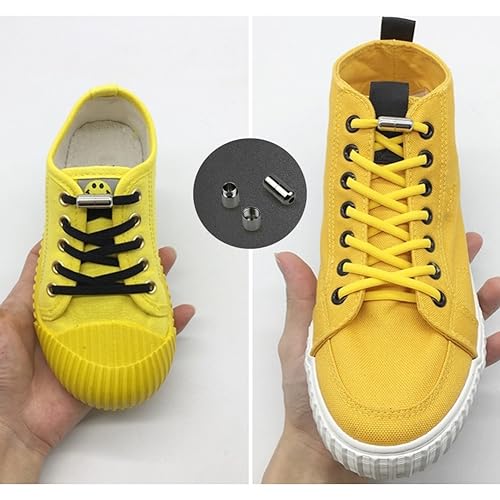Gozaqe No Tie Elastic Shoe Laces,2 Pairs,Elastic Shoe Laces for Kids,Adult and elderly,Screw Capsule Shoe Clasp,Suitable for Sports Shoes,Casual Shoes,Hiking Shoes,Etc(Black+White) - Image 4