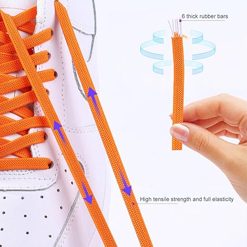 Gozaqe No Tie Elastic Shoe Laces,2 Pairs,Elastic Shoe Laces for Kids,Adult and elderly,Screw Capsule Shoe Clasp,Suitable for Sports Shoes,Casual Shoes,Hiking Shoes,Etc(Black+White) - Image 2