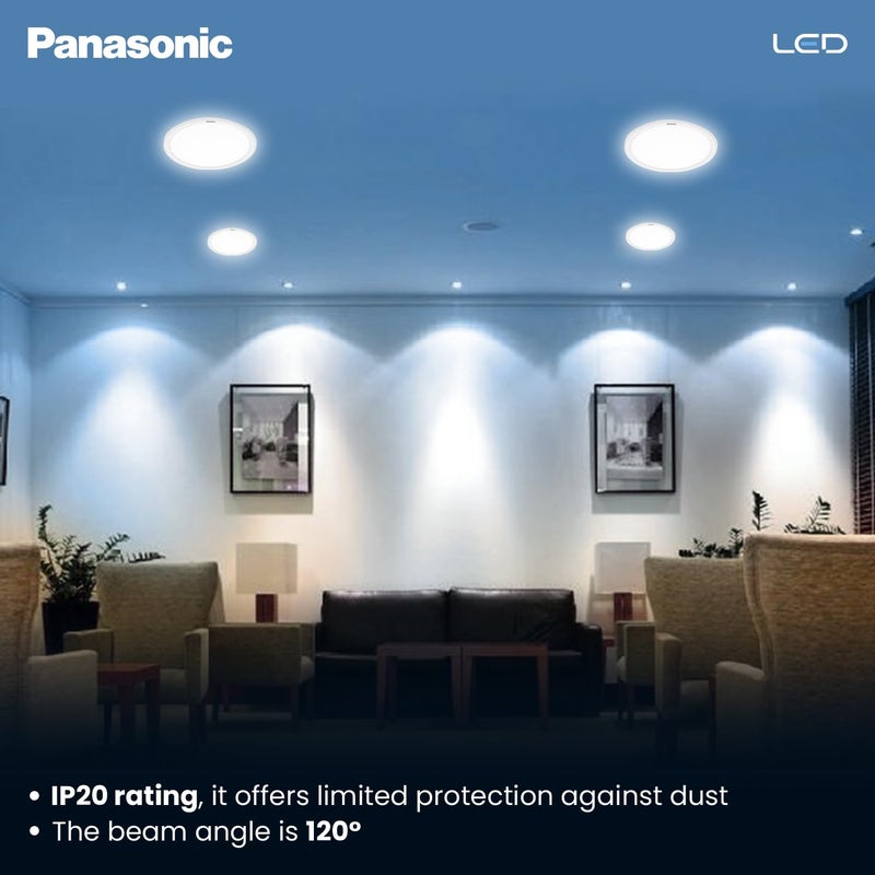 Panasonic 15 Watt LED PC Downlighter, Round False Ceiling Downlight for Home, Office with Cutout 150mm, Cool White Ceiling Downlight (PDLM01157R3) - Image 3