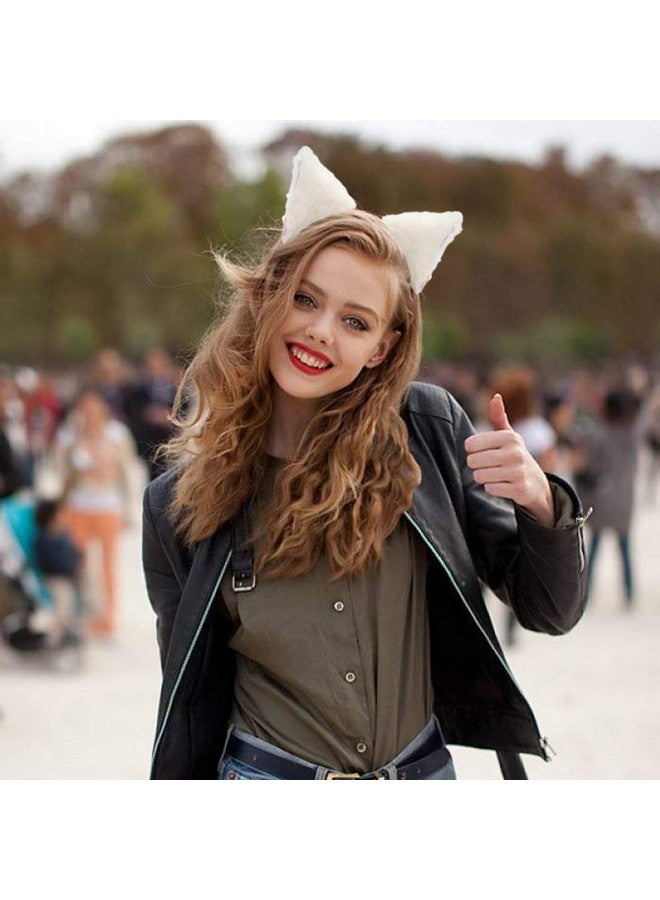 CBLUO Cat Ears Hair Clips Halloween Kitty Fox Ears Barrettes Women Furry Kitten Headpiece Hair Pins Cat Hairpin Headband Christmas Party Decoration Cosplay Costume Cute Hair Accessories Black With White - Image 3