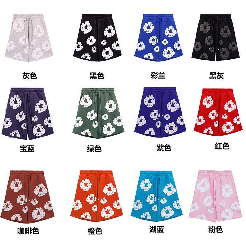 Export Trendy Brand Denim Tears Kapok Foam Printed American Cotton Shorts For Men And Women - Image 2
