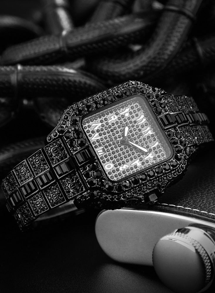 MISS FOX Men's Full Diamond Luxury Watch High-End Elegant Waterproof Luminous Shining Exquisite Timepiece - Image 5