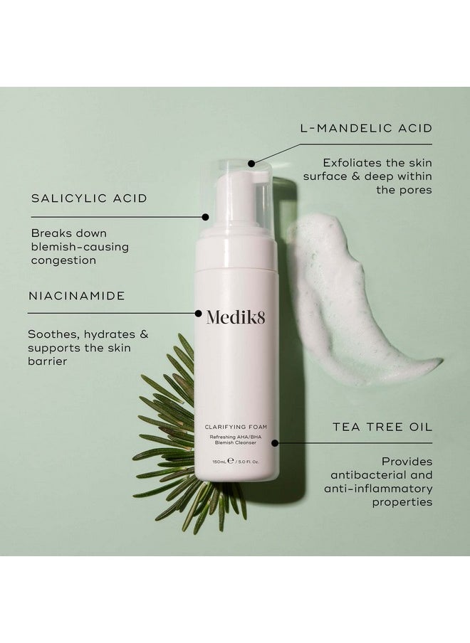 Medik8 - Clarifying Foam Lightweight Exfoliating Aha And Bha Cleanser Salicylic Acid And Nicacinamide Nondrying Sensitive Skinsafe Foam Formula For Gentle Daily Facial Cleansing 5 Oz - Image 1