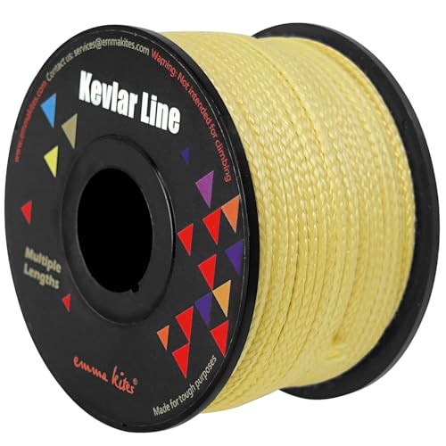 emma kites 100% Kevlar Braided String Utility Cord 30Ft 1500Lb Abrasion Flame Resistant, Tactical Survival Fishing Assist Cord Model Rocket Paracord Trip Line Camping Cordage - Image 1