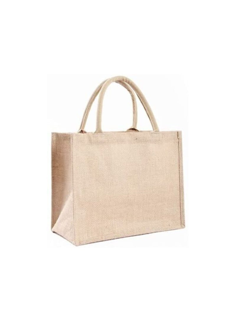 Red Dot Gift Red Dot Gift Linen Pu Coating Reusable Jute Shopping Bag Beach Blonde Handbags Canvas Tote Bags For Women Grocery Bag Large (1, H30*L40*W15cm)  - Image 1