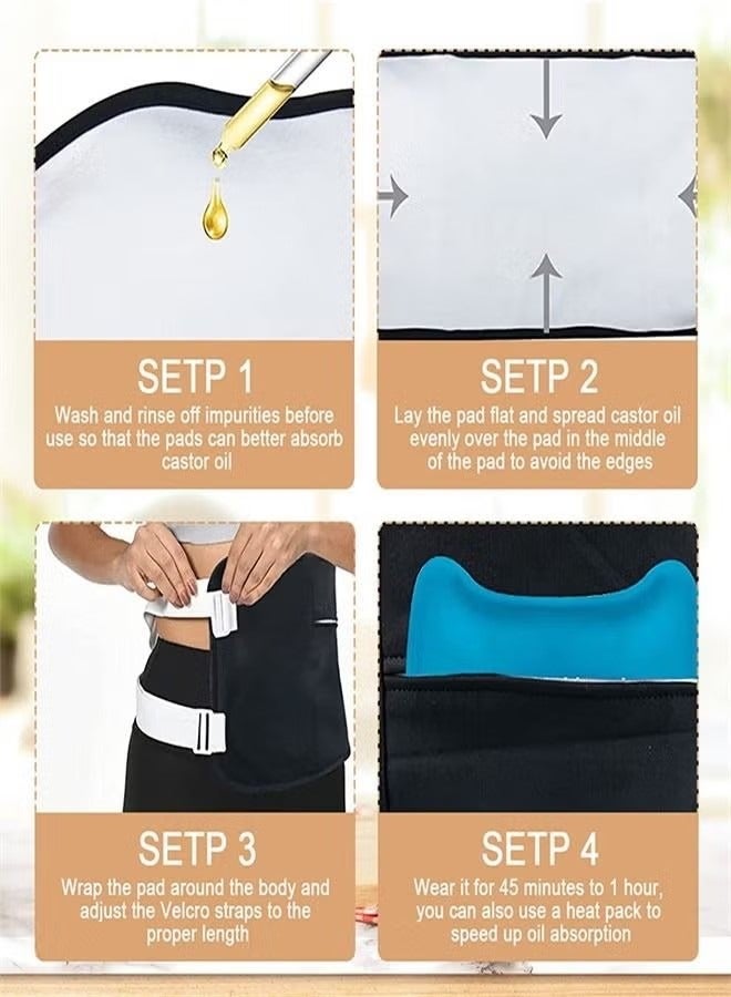 FASHION Reusable and Leak-proof Castor Oil Pack, Soft and Flexible, Essential Oil Assisted Waist Belt For Oil Therapy - Image 2