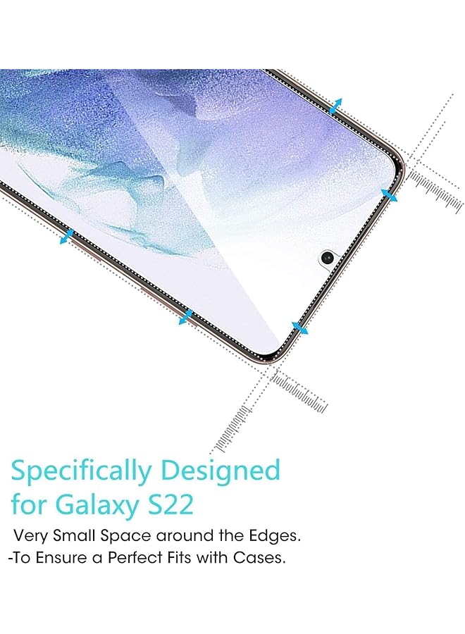 erorex For Galaxy S22 Screen Protector 2 +2 Pack 2 Pcs Full Coverage Tempered Glass Film With 2 Pcs Camera Lens Protector 9H Hardness Fingerprint Unlock Ultra Thin Hd Clear For Samsung Galaxy S22 6.1 Inch  - Image 2