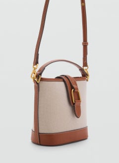 MANGO Contrasting Canvas Bucket Bag  - Image 2