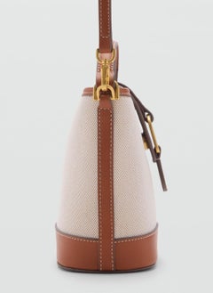 MANGO Contrasting Canvas Bucket Bag  - Image 3