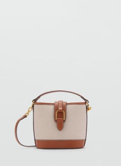 MANGO Contrasting Canvas Bucket Bag  - Image 1