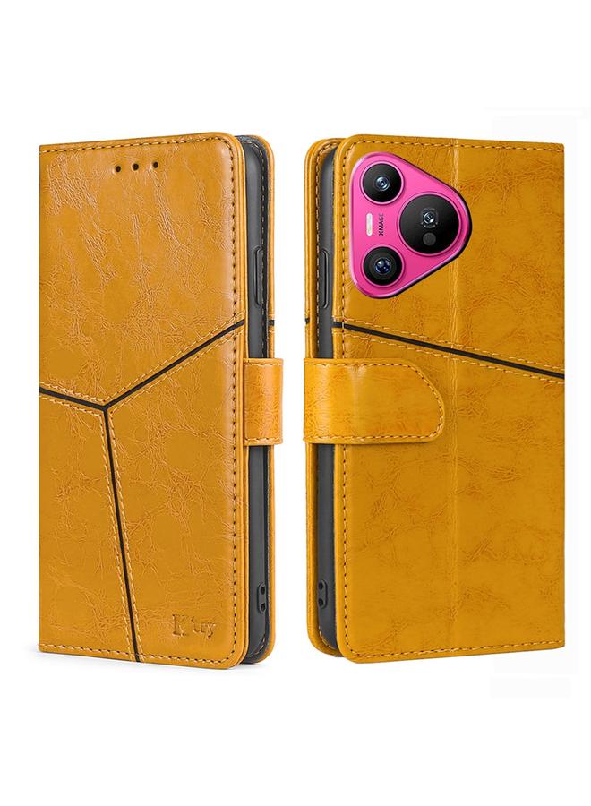 S-TOP Case For Huawei Pura 70 5G Geometric Stitching Leather Phone Case - Image 1
