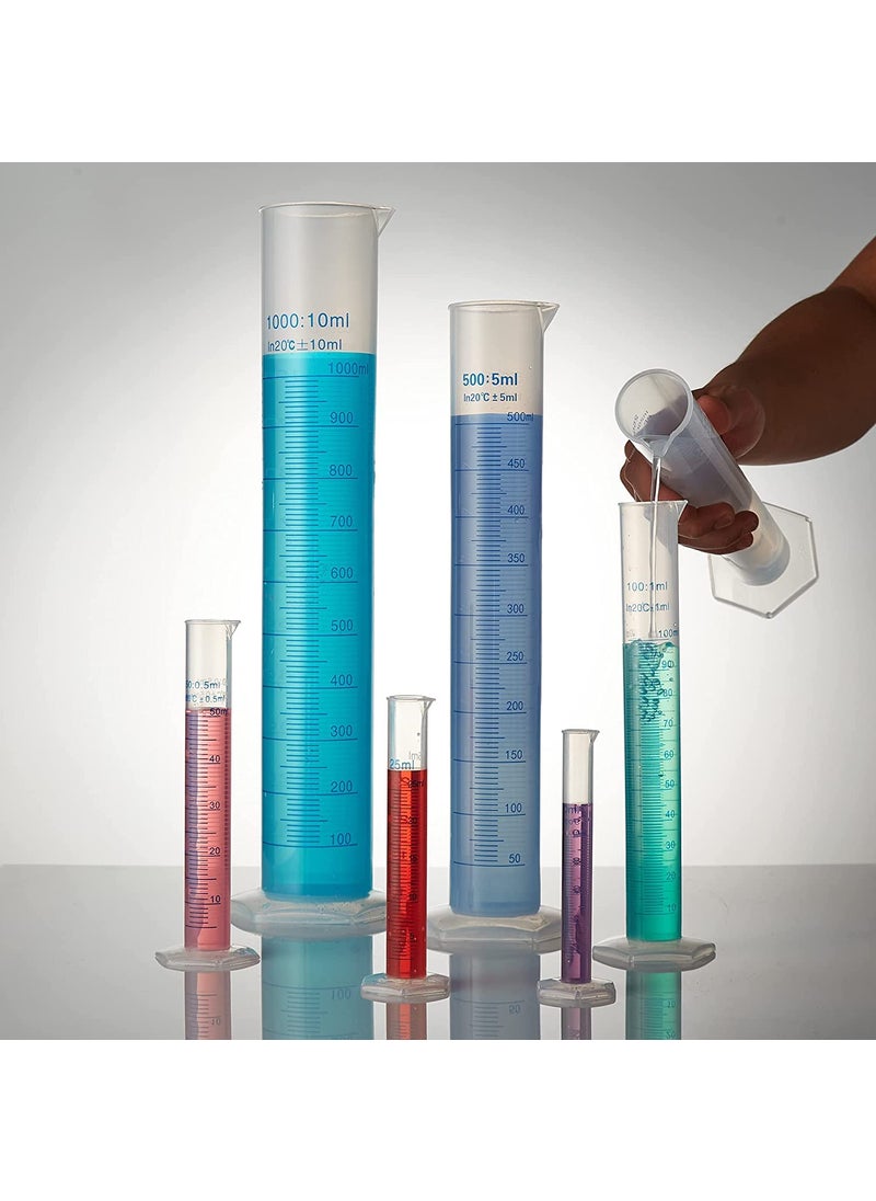 SPYLX SPYLX Plastic Measuring Cylinder Combo with Cleaning Brush 10 25 50100 ML  - Image 3