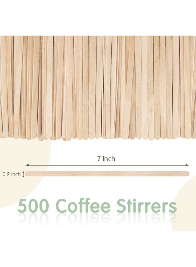 WISYOK Coffee Stirrers, 500 PCS 7.0 Inches Disposable Coffee Stir Sticks, Premium Birch Wooden Stirrers for Coffee, Cocktails, Smooth Round Ends, Splinter-Free, Ideal for Coffee Bar, Office, and Home - Image 2