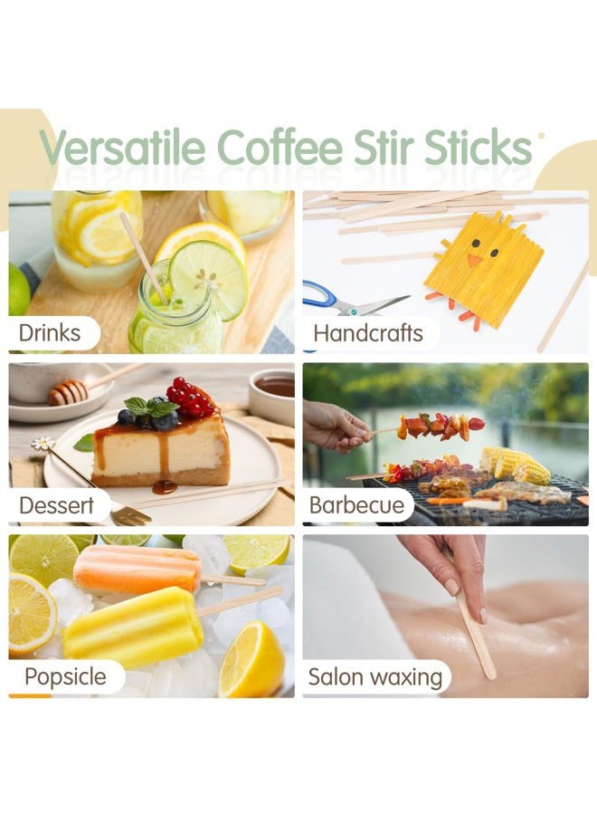 WISYOK Coffee Stirrers, 500 PCS 7.0 Inches Disposable Coffee Stir Sticks, Premium Birch Wooden Stirrers for Coffee, Cocktails, Smooth Round Ends, Splinter-Free, Ideal for Coffee Bar, Office, and Home - Image 5
