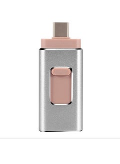 AROAQ 512GB USB Flash Drive, Shock Proof 3-in-1 External USB Flash Drive, Safe And Stable USB Memory Stick, Convenient And Fast Metal Body Flash Drive, Silver Color (Type-C Interface + apple Head + USB)  - Image 1