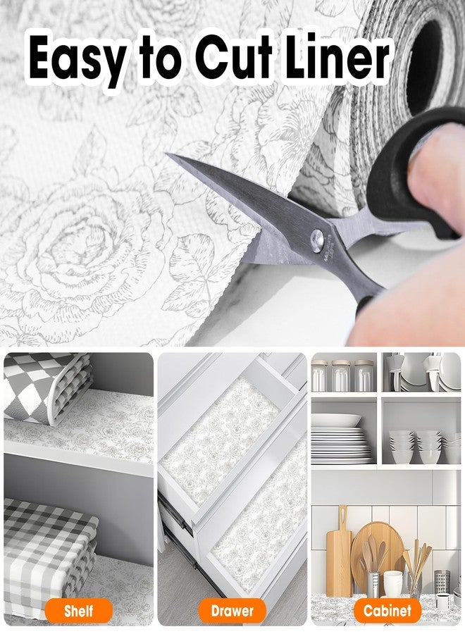 Gopas Drawer and Shelf Liner for Kitchen, Non-Adhesive Cabinet Liner Non-Slip Shelf Paper Strong Grip Waterproof Easy to Clean Liners for Kitchen Cupboard, Bathroom Cabinets, Flower,12IN X 10FT - Image 4