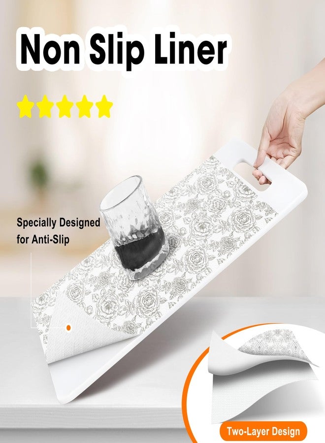 Gopas Drawer and Shelf Liner for Kitchen, Non-Adhesive Cabinet Liner Non-Slip Shelf Paper Strong Grip Waterproof Easy to Clean Liners for Kitchen Cupboard, Bathroom Cabinets, Flower,12IN X 10FT - Image 2