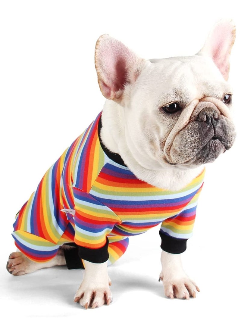 KASTWAVE Dog Surgical Recovery Suit Rainbow Color Anti- licking Dog Abdominal Wounds Bandages Post- Operative Onesie for E-Collar Dogs Cats After Surgery Colorful  - Image 1