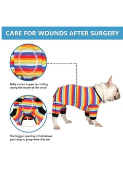 KASTWAVE Dog Surgical Recovery Suit Rainbow Color Anti- licking Dog Abdominal Wounds Bandages Post- Operative Onesie for E-Collar Dogs Cats After Surgery Colorful  - Image 5
