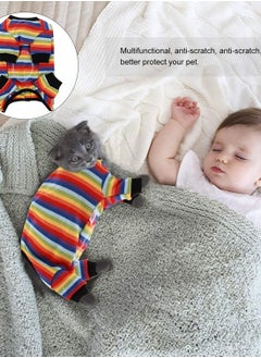 KASTWAVE Dog Surgical Recovery Suit Rainbow Color Anti- licking Dog Abdominal Wounds Bandages Post- Operative Onesie for E-Collar Dogs Cats After Surgery Colorful  - Image 3