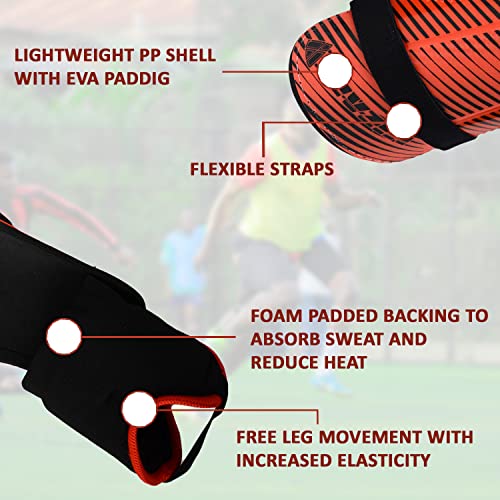 Vizari Matera Soccer Shin Guards | Shinguards for Adults and Kids with Ankle Protection (Red/Black, XX-Small) - Image 2