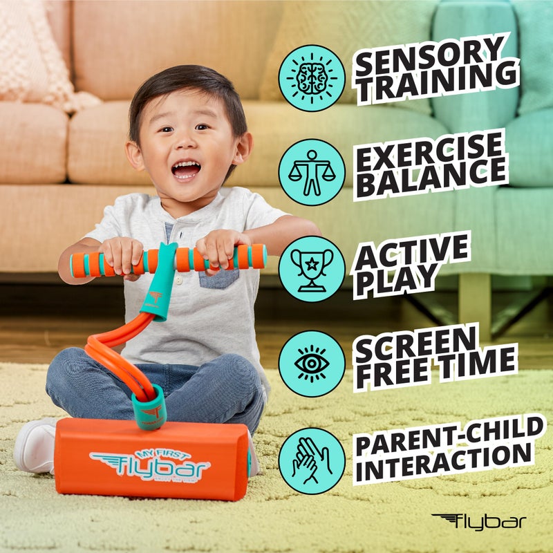 Flybar My First Foam Pogo Jumper for Kids Fun and Safe Pogo Stick for Toddlers, Durable Foam and Bungee Jumper for Ages 3 and up, Supports up to 250lbs (Orange) - Image 3