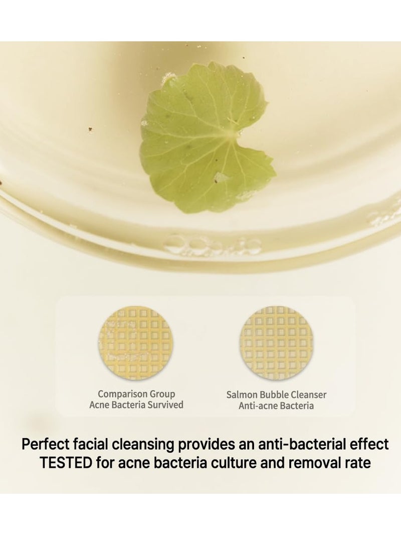 HEVEBLUE Salmon Caring Centella Bubble Cleanser - Salmon PDRN, pH 5.5, Salmon Egg Extract, Centella, Moisturizing, Balancing, Pore Cleansing, Low Irritation, Korean Skincare, Hypoallergenic, Valentine  - Image 4