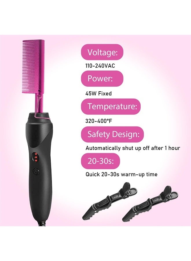 Goiple Hot Comb Hair Straightener Heat Pressing Combs Electrical Straightening Comb for Natural Black Hair Wigs, Electric Hot Comb for Lace Front Wigs, Hot Comb Set with Lace Melting Spray Wig Glue Kit - Image 2