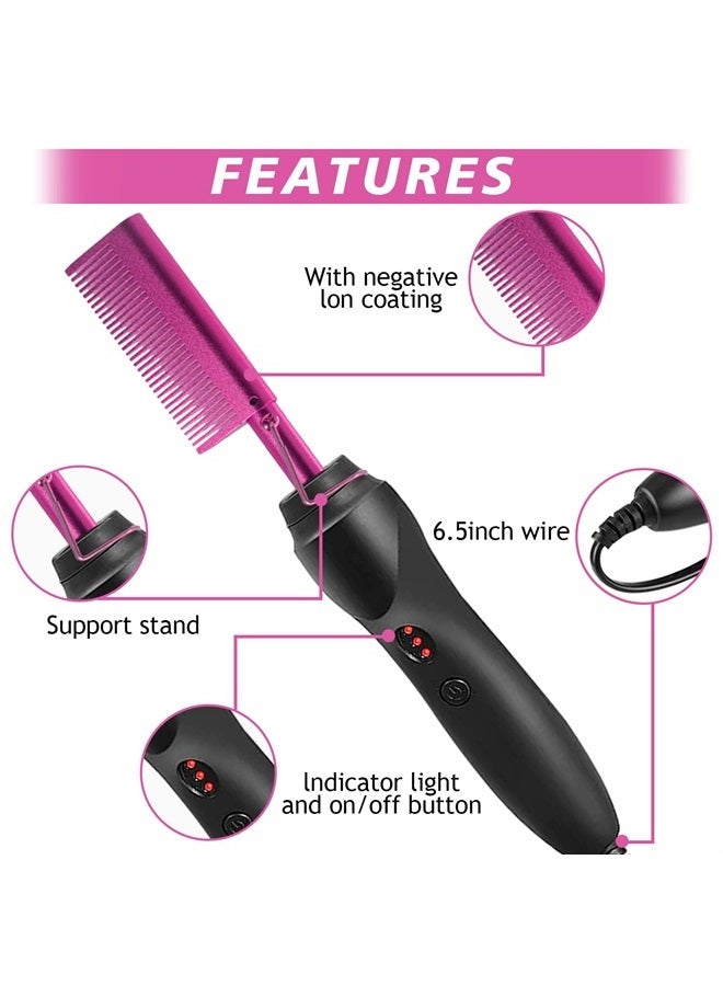 Goiple Hot Comb Hair Straightener Heat Pressing Combs Electrical Straightening Comb for Natural Black Hair Wigs, Electric Hot Comb for Lace Front Wigs, Hot Comb Set with Lace Melting Spray Wig Glue Kit - Image 3